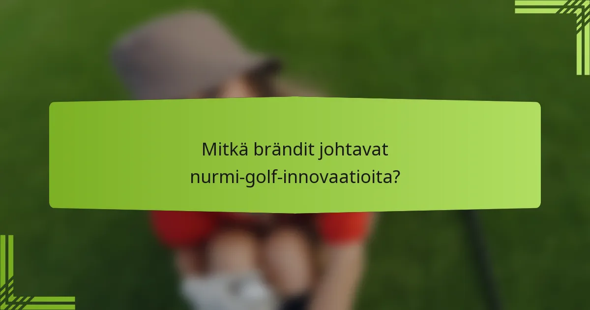 Mitkä brändit johtavat nurmi-golf-innovaatioita?